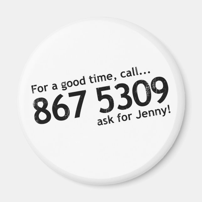 Tommy Tutone 867 5309 Magnet (Front)