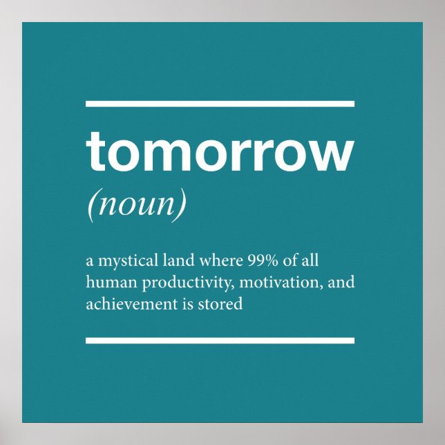 Tomorrow College Inspirational Poster (Front)