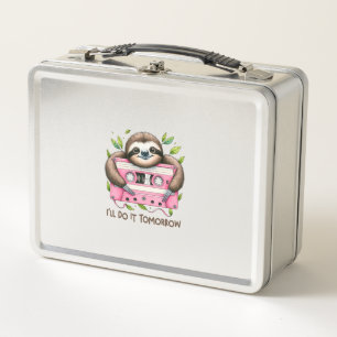 Tomorrow Funny Sloth Metal Lunch Box