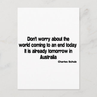 Tomorrow in Australia quote Postcard