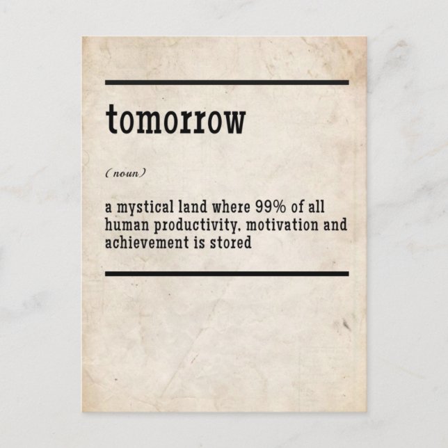 Tomorrow Inspirational Postcard (Front)