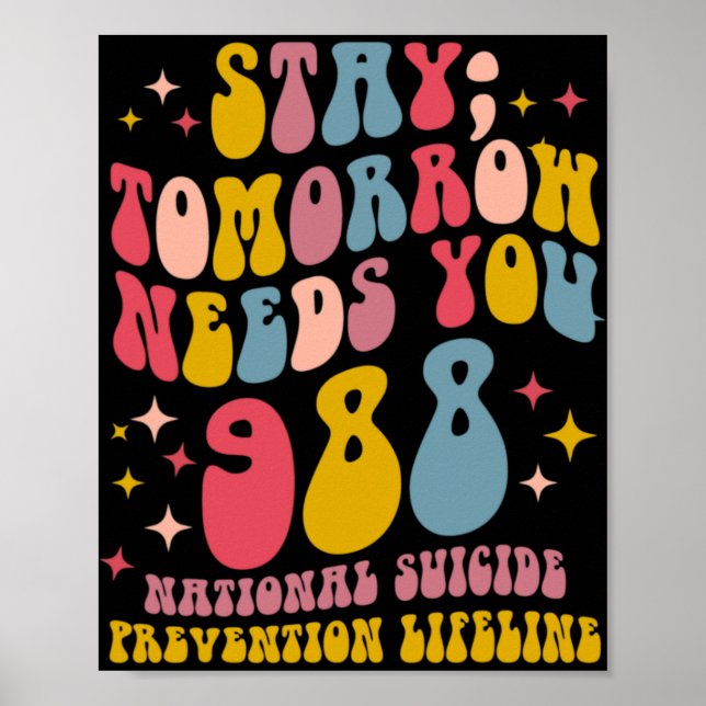 Tomorrow Needs You 988 Mental Health Awareness  Poster (Front)