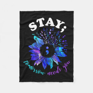 Tomorrow Needs You Mental Health Problems Fleece Blanket