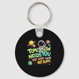 Tomorrow Needs You Motivational Space Astronaut Gr Key Ring