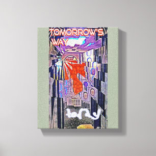 Tomorrow's Way Today Retro Future Art Canvas Print
