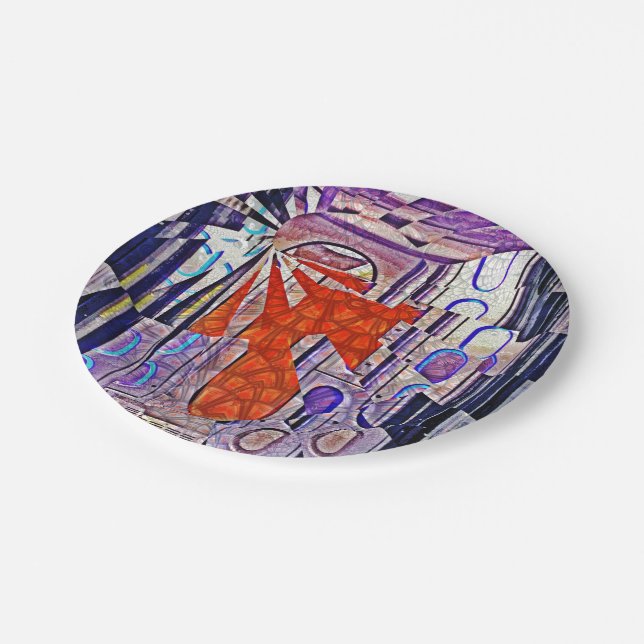 Tomorrow's Way Today Retro Future Art Paper Plate (Angled)