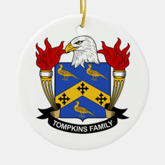 Tompkins Family Crest Ceramic Tree Decoration