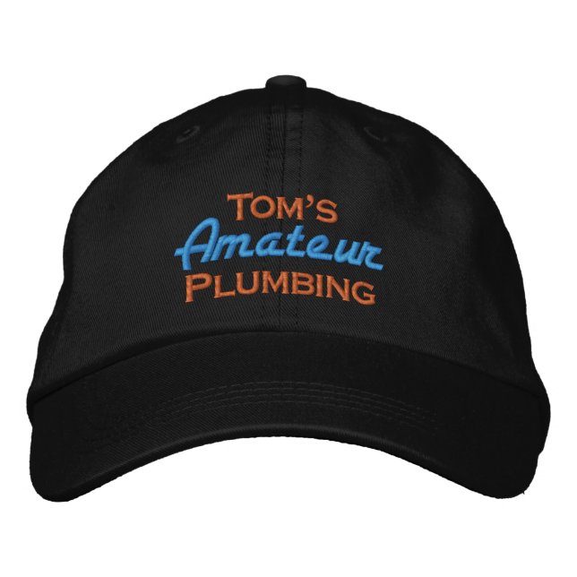 Tom's Amateur Plumbing Embroidered Hat (Front)