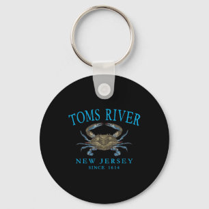 Toms River Nj Blue Claw Crab Since 1614 Cyan Lette Key Ring