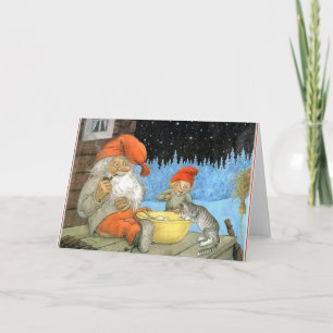 Tomte Nisse, aka Santa Clause Holiday Card