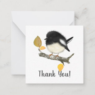 Tomtit Bird Flat Thank You Note Card