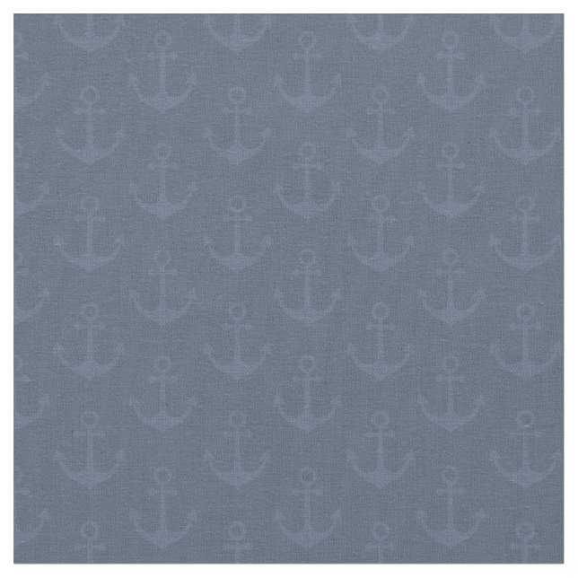 Tonal Anchors on Dark Gray Blue Fabric (Close Up)