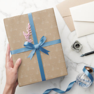 Tonal Golf Carts & Clubs on Tan Wrapping Paper