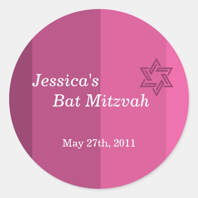 Tonal Rose Bat Mitzvah Sticker (Front)