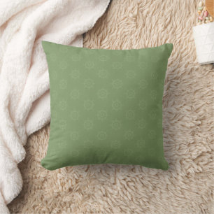 Tonal Ships Wheel on Green Cushion