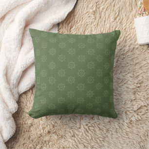 Tonal Ships Wheel on Reseda Green Cushion
