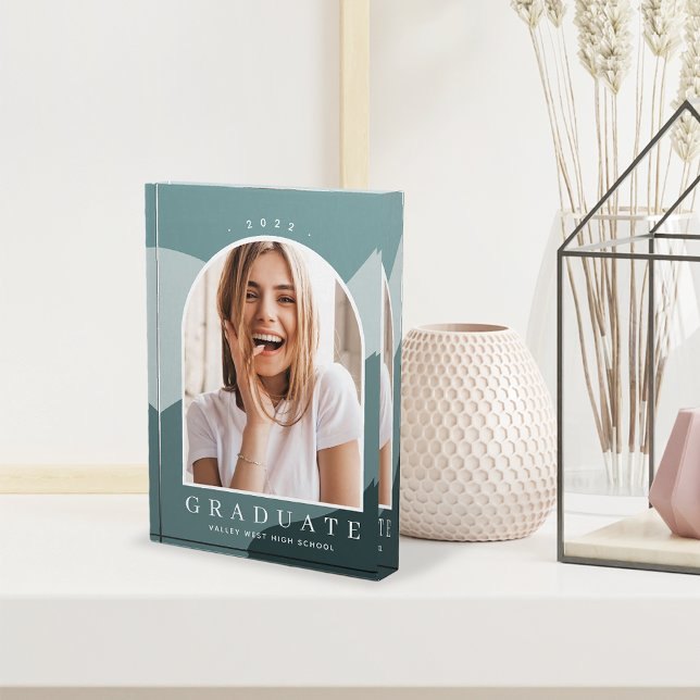 Tonal Stripes Graduation Keepsake Photo Block (Creator Uploaded)