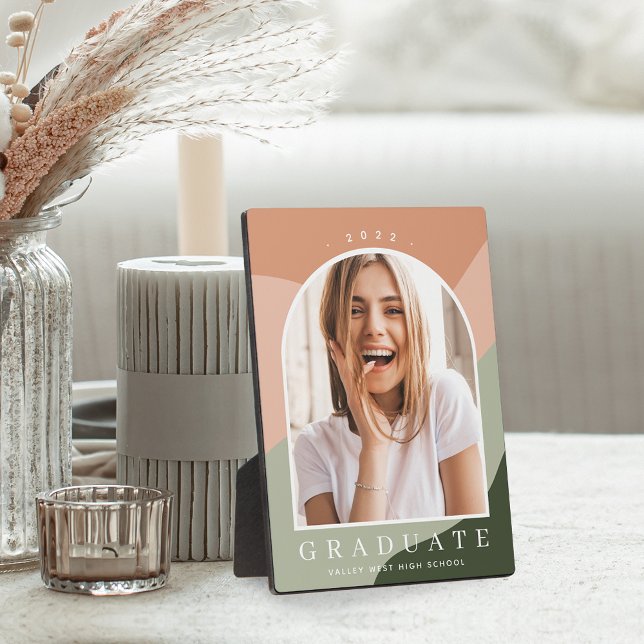 Tonal Stripes Graduation Keepsake Photo Plaque (Creator Uploaded)