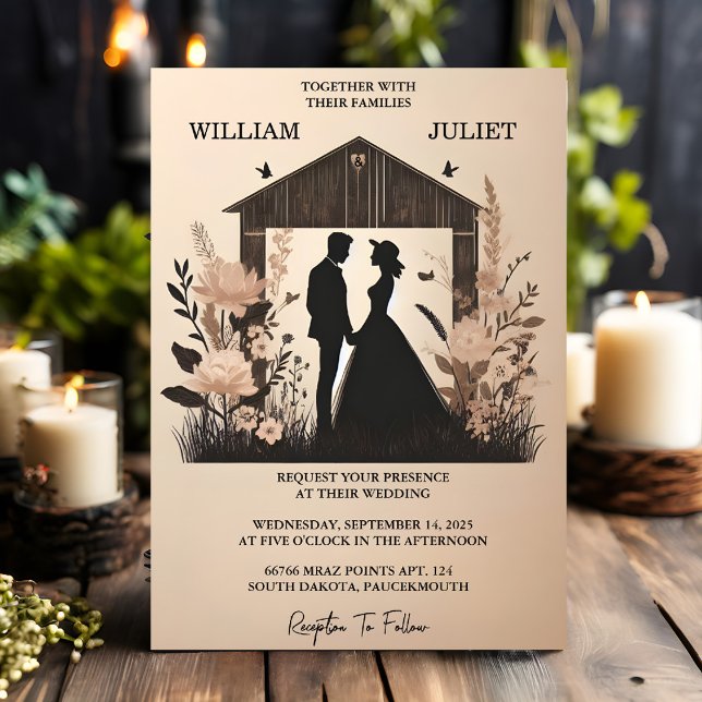 Tone Garden Floral Spring Wood Boho Rustic Wedding Invitation (Creator Uploaded)