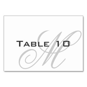 Tone on Tone Monogram Table Number