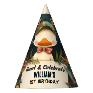 Tone Wild Camo Oh Deer Duck hunting 1st birthday Party Hat