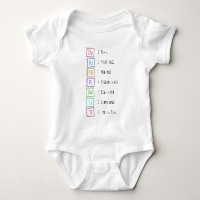 Tones of the Scale Solfeggio Musical Baby Blocks Bodysuit (Front)