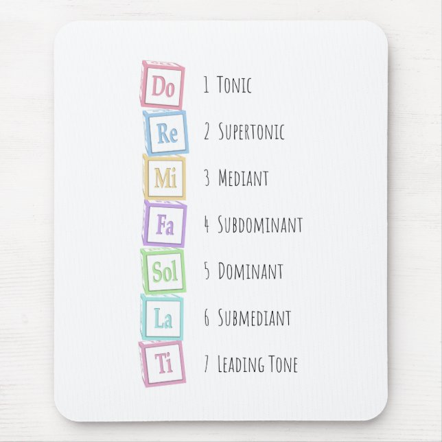 Tones of the Scale Solfeggio Musical Baby Blocks Mouse Pad (Front)