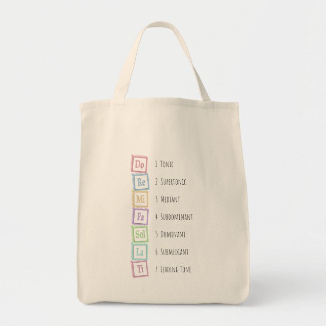 Tones of the Scale Solfeggio Musical Baby Blocks Tote Bag (Front)