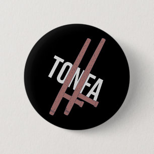 Tonfa - Tong Fa Pair - Okinawan Fighting 6 Cm Round Badge