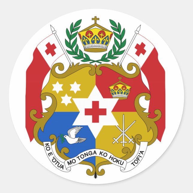 Tonga Coat of Arms Classic Round Sticker (Front)