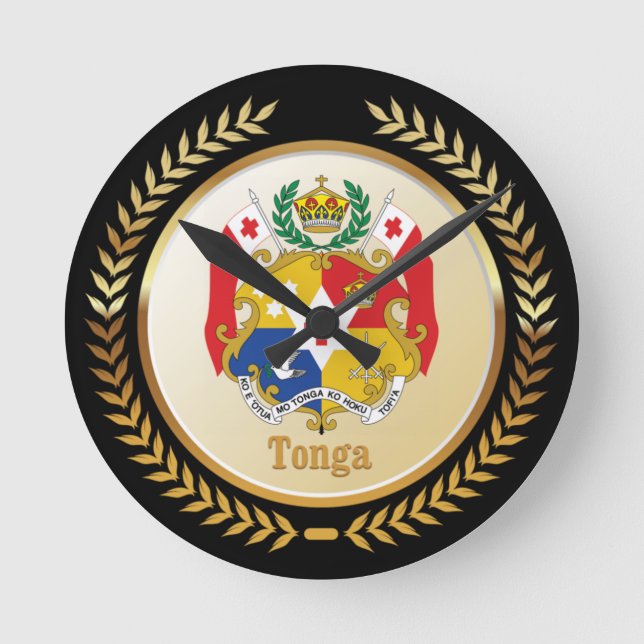 Tonga Coat Of Arms Round Clock (Front)