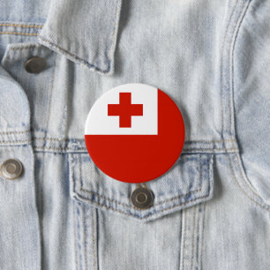 Tonga flag 7.5 cm round badge