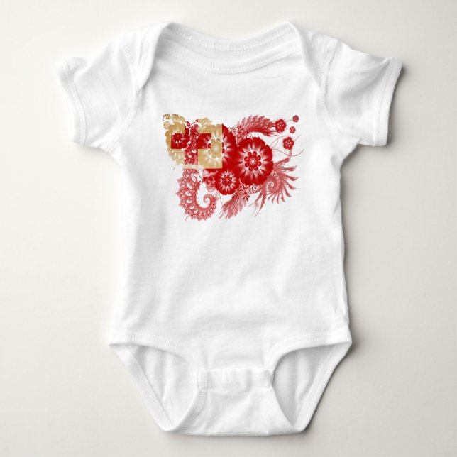 Tonga Flag Baby Bodysuit (Front)