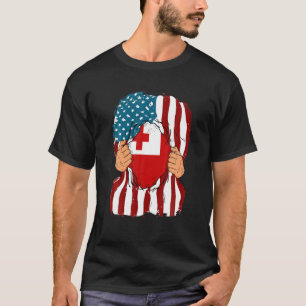 Tonga Flag Blood Inside Me Home Pride Tongan Ameri T-Shirt