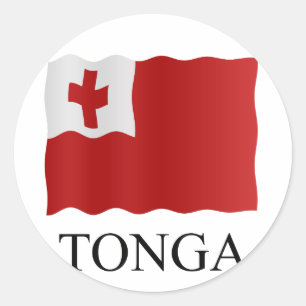 Tonga flag classic round sticker