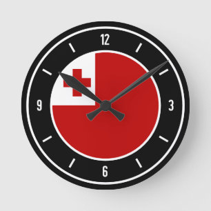 Tonga Flag Elegant Round Clock