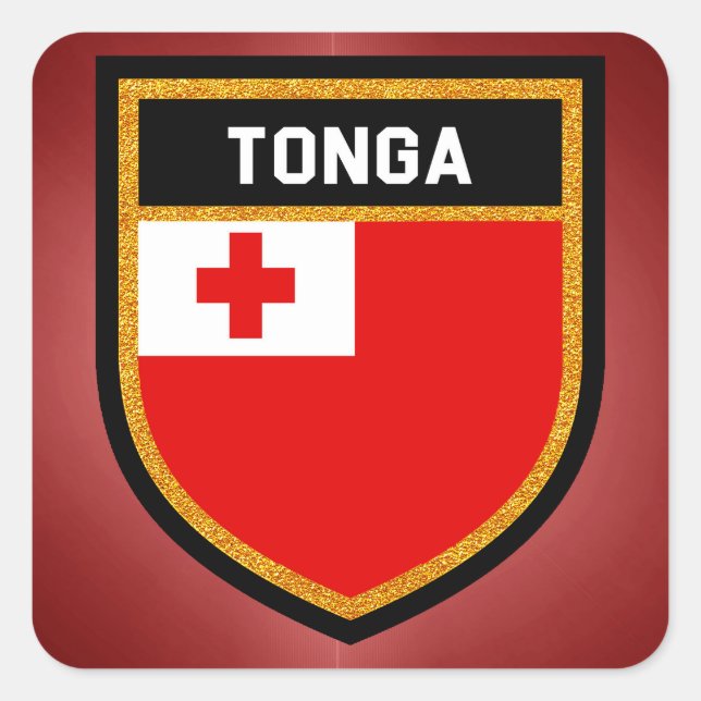 Tonga Flag Square Sticker (Front)