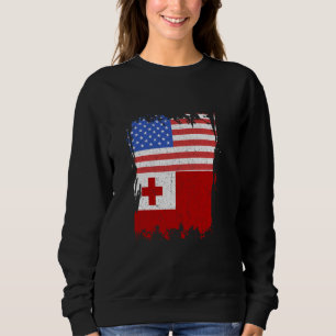Tonga Flag USA America Vintage Tongan Pride Tongan Sweatshirt