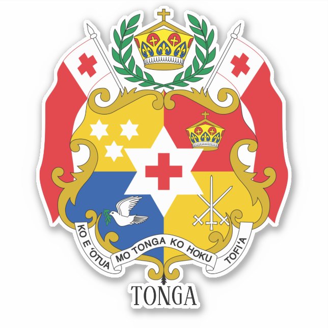 Tonga National Coat Of Arms Patriotic (Front)