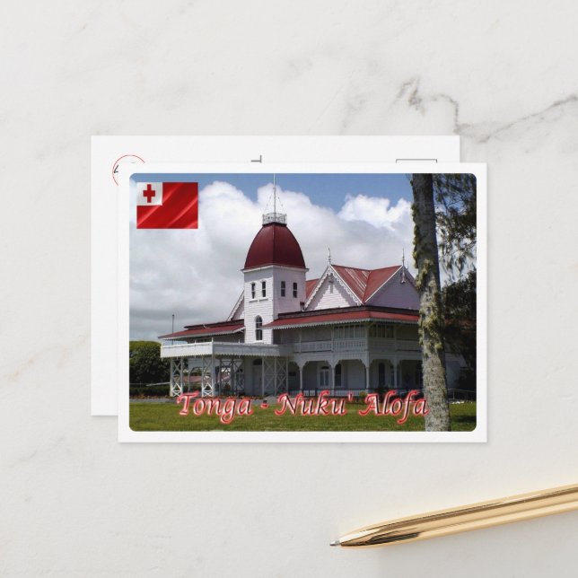 Tonga - Royal Palace - Postcard (Front/Back In Situ)