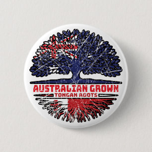 Tonga Tongan Australian Australia Tree Roots Flag 6 Cm Round Badge