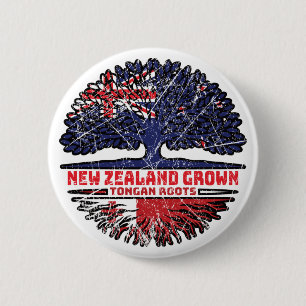 Tonga Tongan New Zealander New Zealand Tree Roots 6 Cm Round Badge