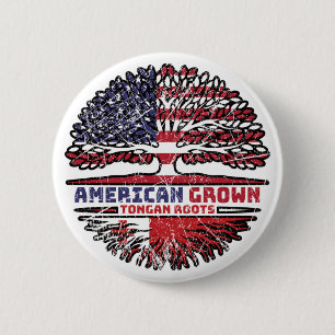 Tonga Tongan US American USA United States Tree 6 Cm Round Badge