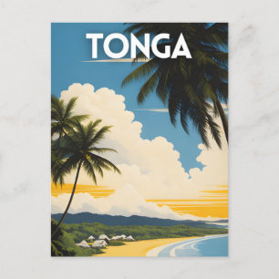 Tonga Travel Poster Postcard