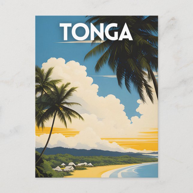 Tonga Travel Poster Postcard (Front)