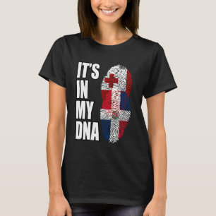 Tongan And Dominican Mix Heritage DNA Flag T-Shirt