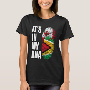 Tongan And Guyanese Mix Heritage DNA Flag T-Shirt