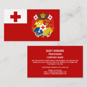 Tongan Flag & Seal, Flag of Tonga Business Card