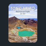 Tongariro National Park New Zealand Vintage  Magnet<br><div class="desc">Tongariro vector artwork design. The park is located in the central North Island. It has been acknowledged by UNESCO as a World Heritage Site of mixed cultural and natural values.</div>