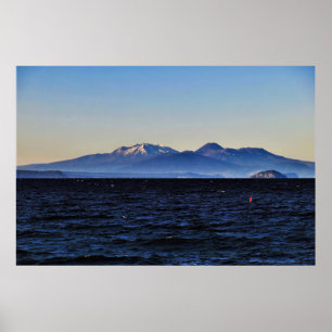 Tongariro Volcanoes and Lake Taupo Poster